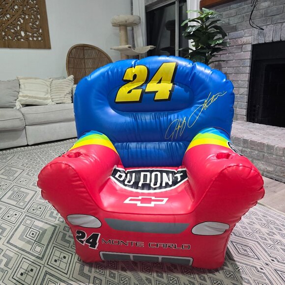 Jeff Gordon Inflatable Race Car Chair For Kids With DuPont Pepsi & GMAC Logos - - Picture 4 of 10